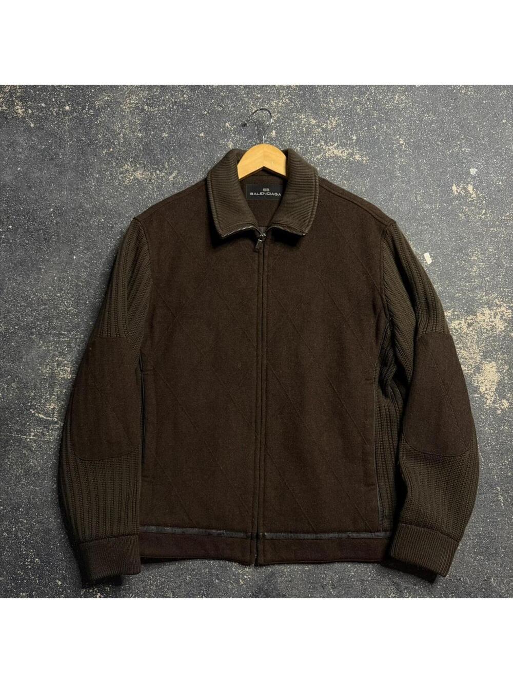 Vintage Balenciaga mixed-media bomber jacket